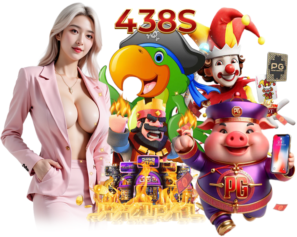 438S